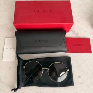 Valentino Garavani  Gold Round Sunglasses